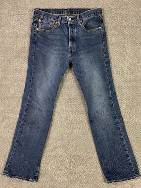 Levi's 501 Jeans Mens 31x30 Measures 32x29 Blue Button Fly Denim Cotton
